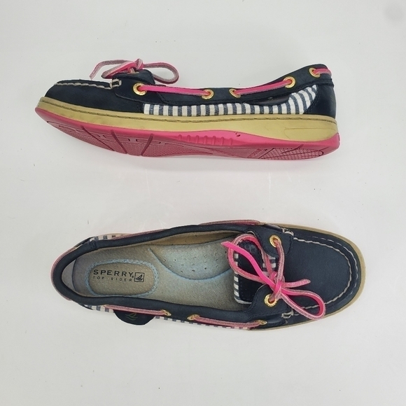 Sperry Top-Sider Preppy Casual Boat Shoes Loafers Women's Pink and Blue Size 5M - Picture 12 of 12